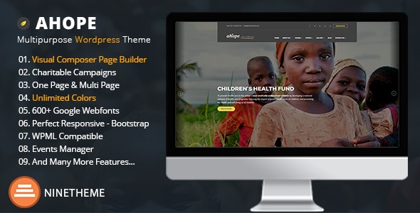 Ahope - Charity & Nonprofit WordPress Theme