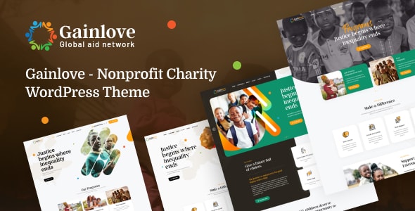 Gainlove - Nonprofit Charity WordPress Theme screenshot