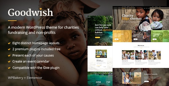 Goodwish - Charity & Nonprofit WordPress Theme screenshot