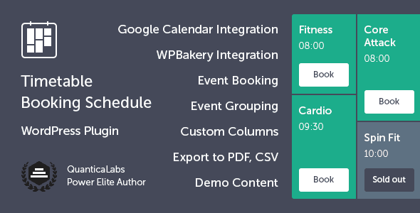 Timetable Booking Schedule for WordPress
