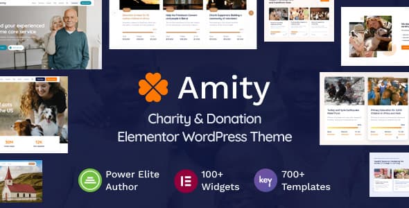 Amity - Charity & Donation Elementor WordPress Theme