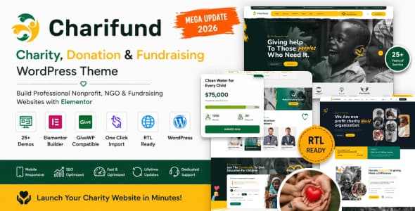 ChariFund - Charity WordPress Theme Multipurpose