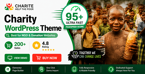 Charite - Nonprofit Charity & Donation WordPress Theme