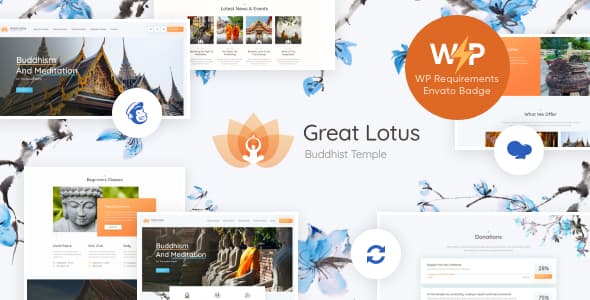 Great Lotus | Buddhist Temple Pagoda Church WordPress Theme + RTL