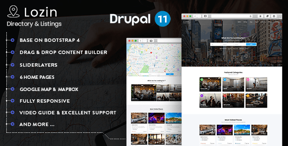 Lozin - Directory & Listing Drupal 11.3 Theme