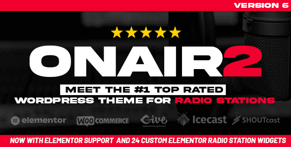 Onair2: Radio Station WordPress Theme With Non-Stop Music Player