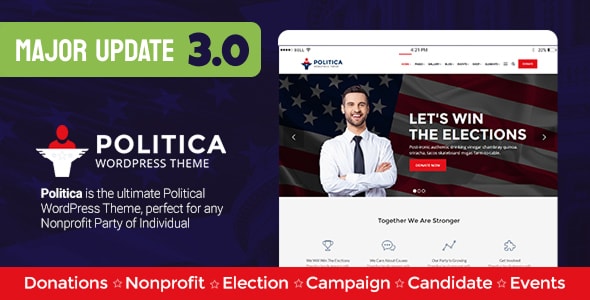 Politica - A Modern Political Party & Candidate WordPress Theme
