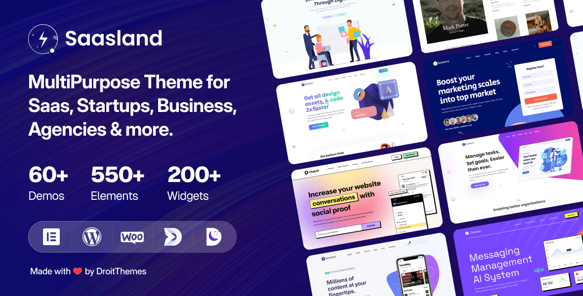 Saasland - Saas, Startup, Technology & IT Solutions WordPress Theme