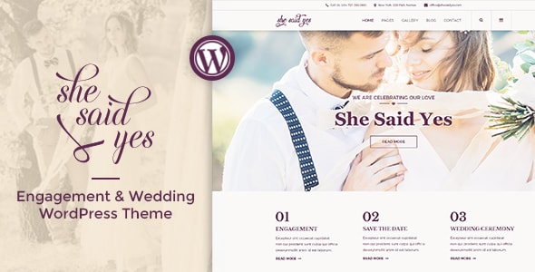 SheSaidYes - Wedding Event Planning WordPress Theme