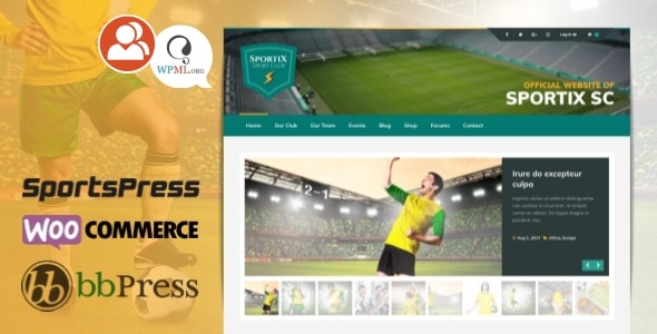 SPORTIX - WordPress Theme for Clubs