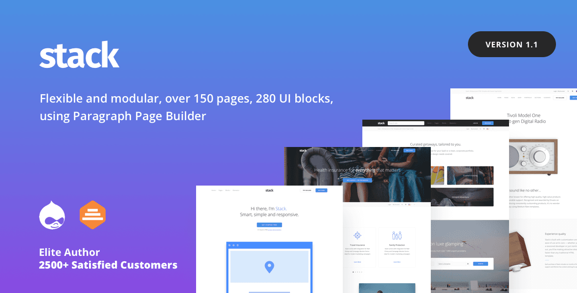Stack - Multi purpose Drupal 11 & 10 Theme with Paragraph Builder